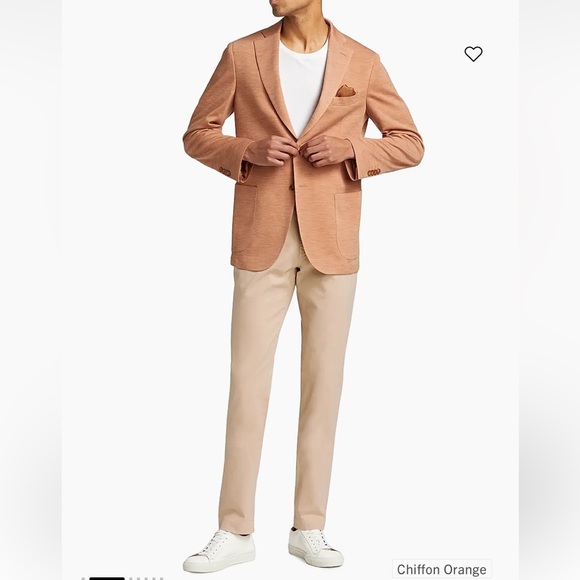 Loro Piana Other - Loro Piana x Saks Fifth Avenue Chiffon Orange Wool Sport Coat Italy 46 L